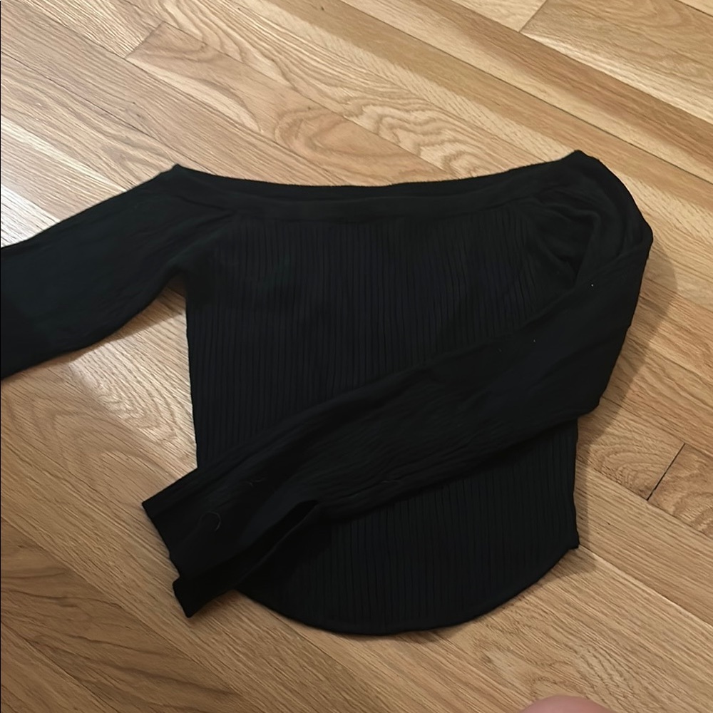 Garage Black Ribbed Knit Top - Picture 3 of 4